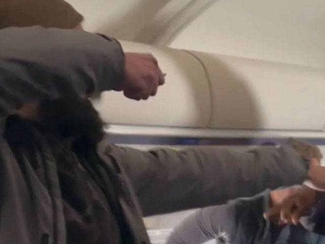 Attempting to open the passenger door during the flight, attacking the air hostess on stopping