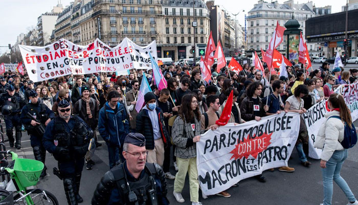 Demonstrations across France against the implementation of the pension reform law