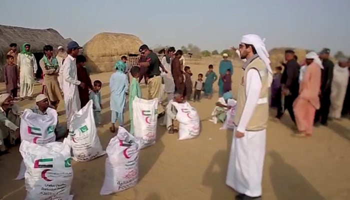 Emirati Red Crescent also distributed ration and Iftar in Khairpur