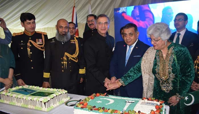 Flag hoisting ceremony on Pakistan Day at London High Commission