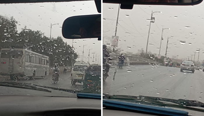 Heavy rain in different areas of Karachi