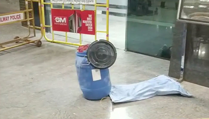 In India, a woman's body was found in a drum at a railway station