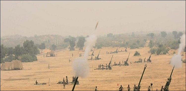 Indian soldiers fired a mortar shell at their own village during the exercise