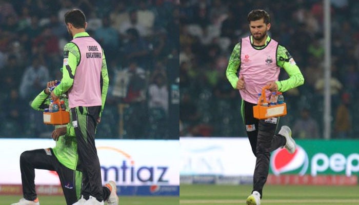 Pictures of captain Lahore Qalandars taking charge as the 12th player went viral