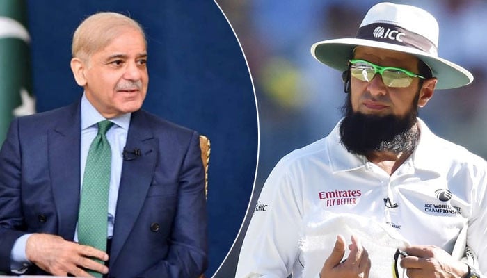 Prime Minister Shahbaz Sharif praises Aleem Dar's umpiring