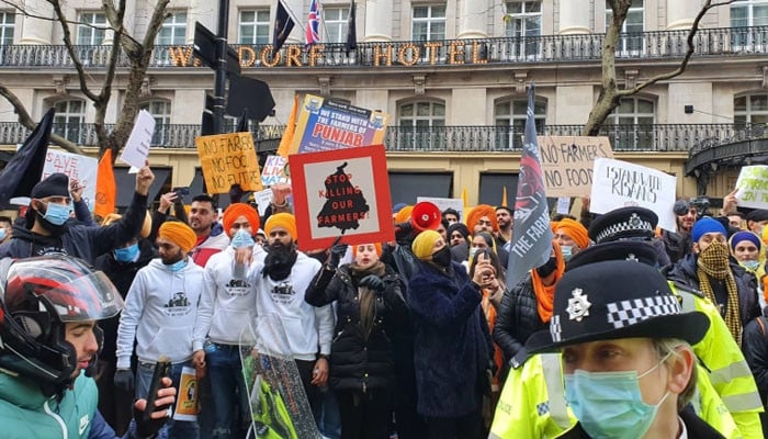 Sikhs protest against India in Paris, France