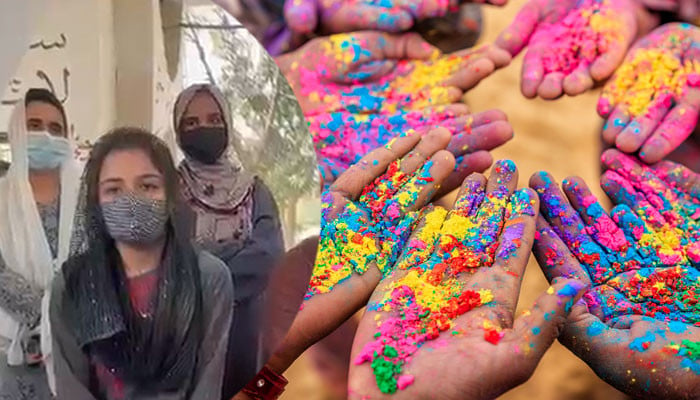 Students belonging to the Hindu community were prevented from celebrating Holi