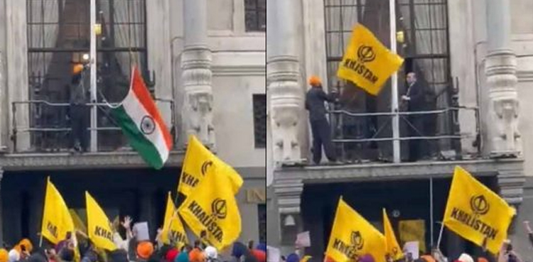 The video of Indian High Commission taking down the Indian flag and hoisting the Khalistan flag went viral