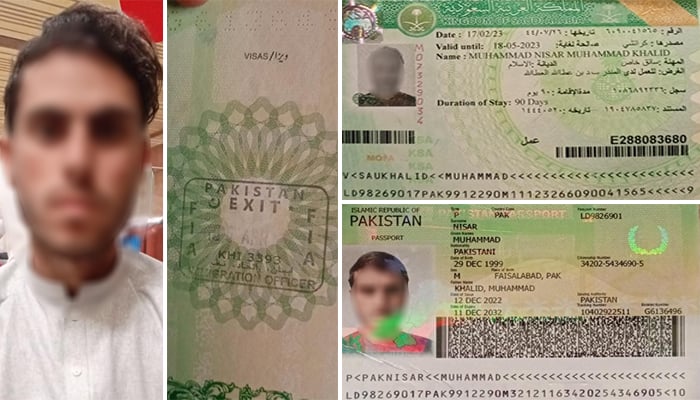 Pakistani passport recovered from Afghan citizen performing Umrah Images courtesy of FIA