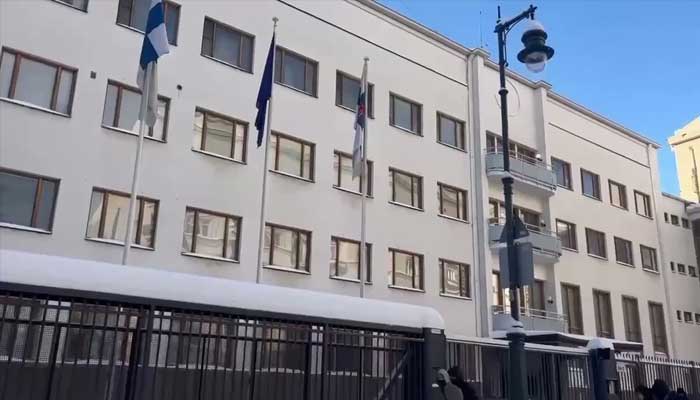Unknown letters were found in the letter received by the Embassy of Finland The building of the Finnish Embassy in Moscow, file photo