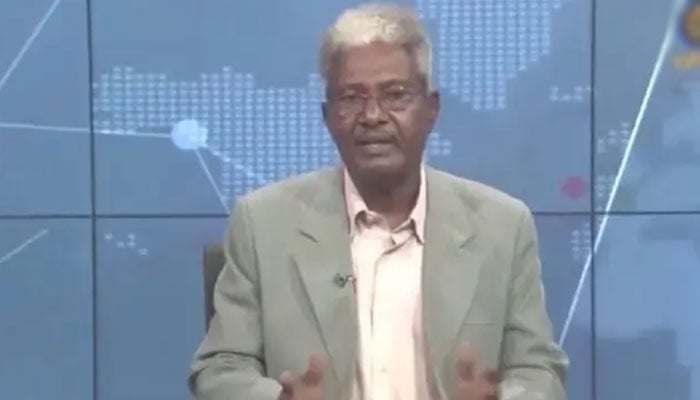 The firing continued, the Sudanese news anchor kept reporting 'the situation is calm' Photo screen grab