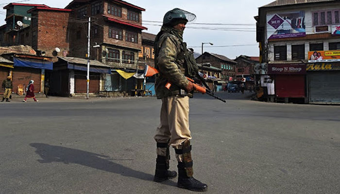 Occupying Indian forces deployed to stop worshipers in Occupied Kashmir File photo