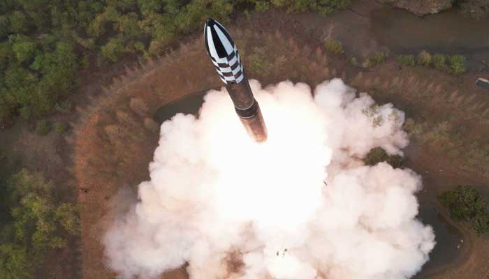 North Korea's possible ballistic missile test, Japanese military on alert A photo of an intercontinental ballistic missile test conducted by North Korea in April.