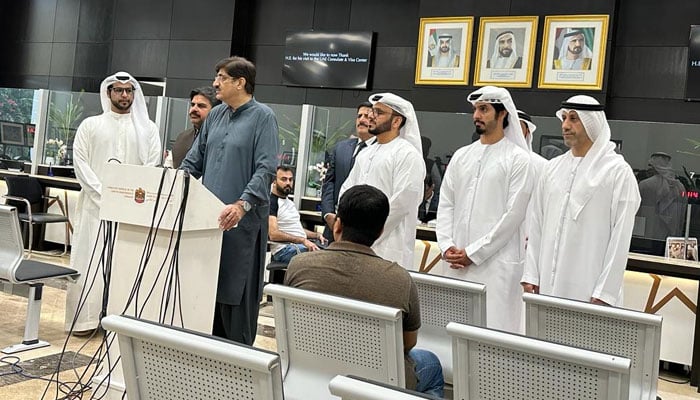 Sindh Chief Minister's visit to UAE Visa Center Sindh Chief Minister's visit to UAE Visa Center