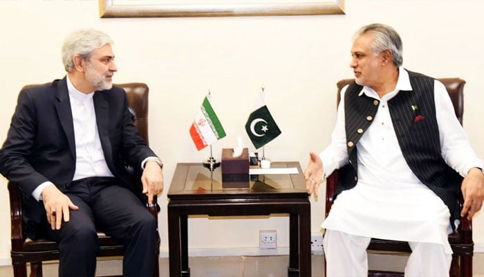 Iranian Ambassador meeting with Finance Minister Ishaq Dar Photo courtesy of Radio Pakistan