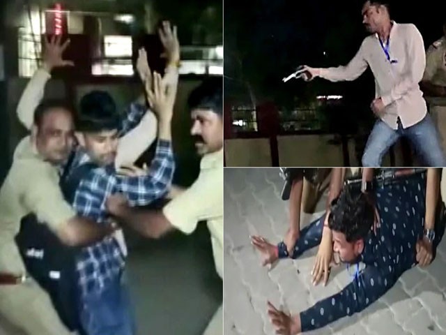 India; The Muslim Member of Assembly was killed in front of TV cameras along with his brother The police detained the three attackers and confiscated the weapons; Photo: Video Grab