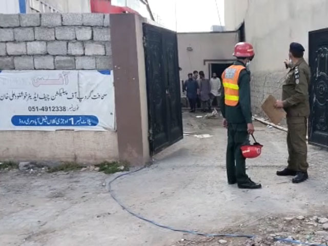 A person died in a fire in a newspaper office in Islamabad