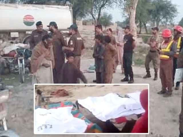 Dunyapur; The uncontrollable oil tanker ran over the huts, 7 people were killed 7 people including 2 women, 2 girls and 2 children died in the accident