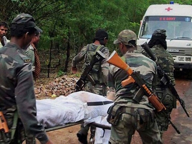 An Indian police van was blown up; 11 officers were killed A police van destroyed in a landmine blast in the Indian state of Chhattisgarh; Photo: File