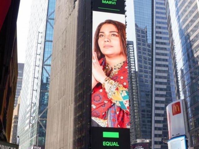 Sanam Marvi's photo adorns New York City's Times Square Photo: Instagram