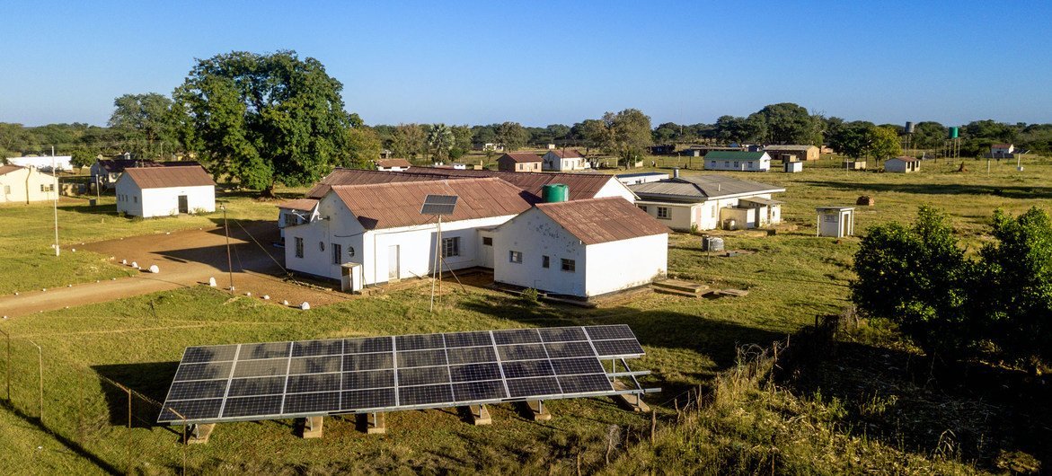 Solar panels help to power the a rural hospital in Bulawayo, Zimbabwe. Solar panels help to power the a rural hospital in Bulawayo, Zimbabwe.