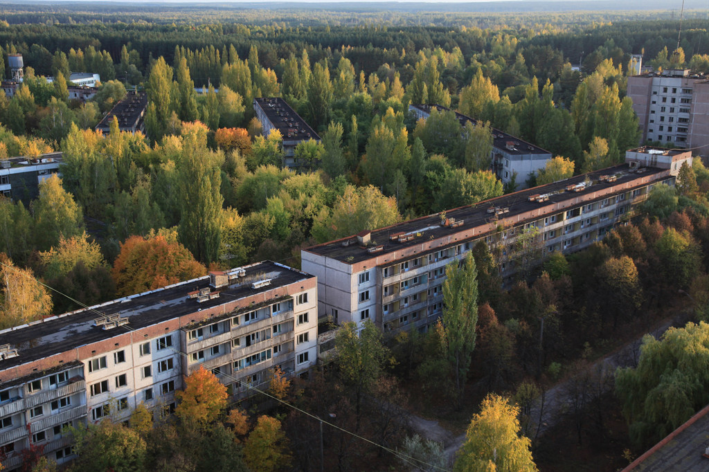 Abandoned buildings in Pripyat, two kilometres from the Chernobyl nuclear power plant, Ukraine.