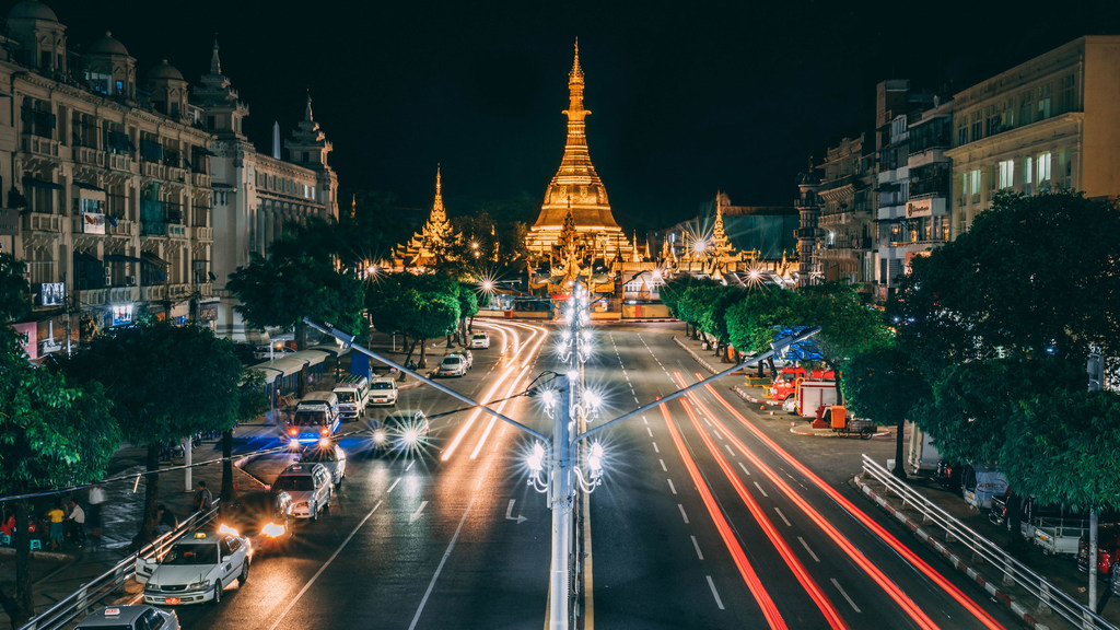 The Sule Pagoda in downtown Yangon, Myanmar. The Sule Pagoda in downtown Yangon, Myanmar.