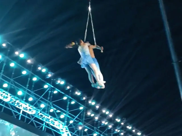 A woman in China died after falling from a height while performing stunts