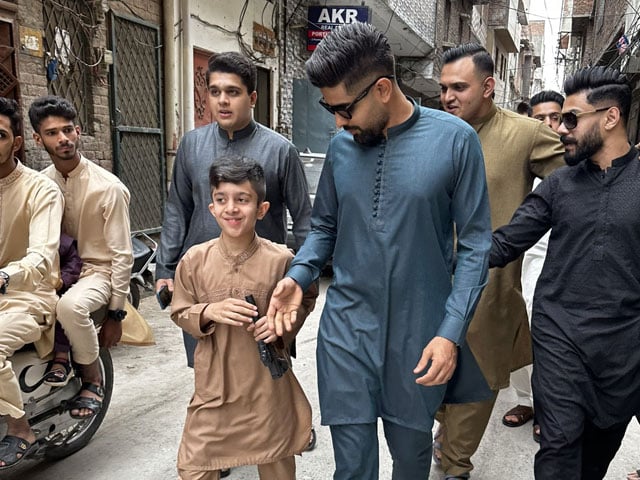 Babur Azam celebrated Eid in his old neighborhood