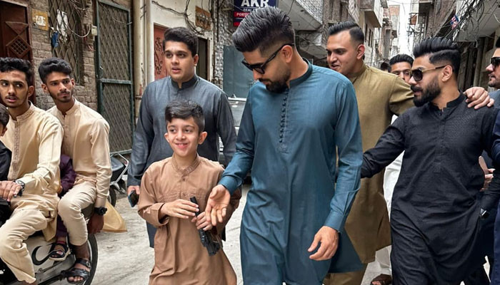 Babur Azam spent time with old friends and neighbors