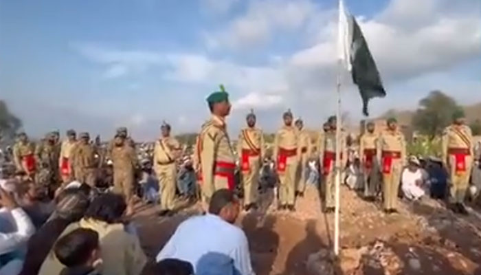 Funeral prayer and burial of martyred personnel in Kech district