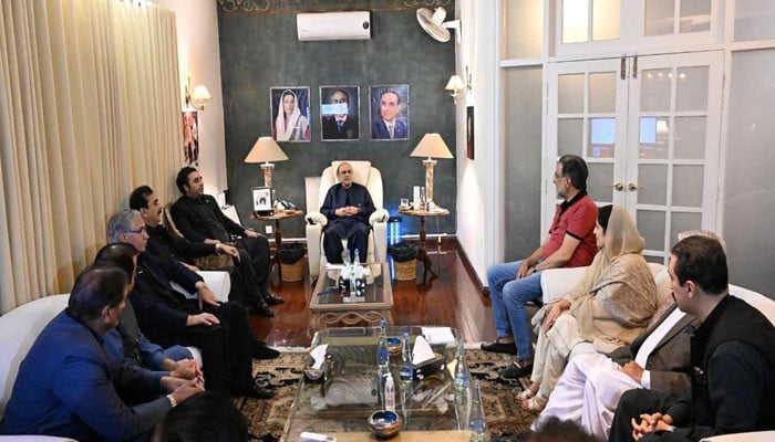 Meeting of PP Azad Kashmir leaders with Asif Zardari and Bilawal