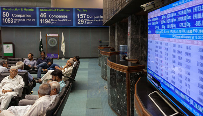 The PSX 100 index fell by 213 points