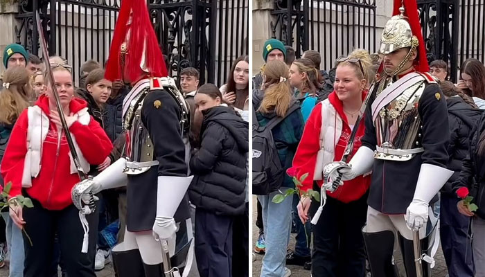 The lady was stunned by the roar of the king's bodyguard