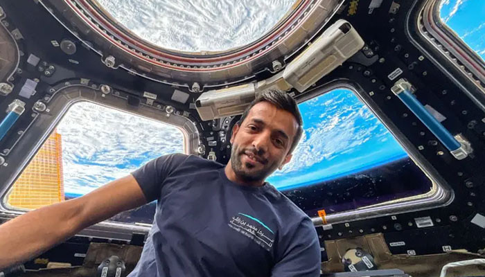 UAE astronaut Sultan Al Nayadi walks in space