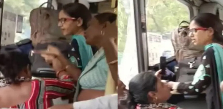 Women fight over a seat in a bus, the video has surfaced