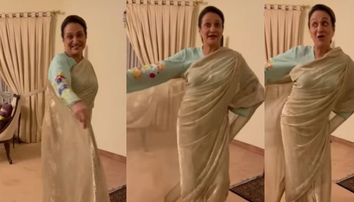 Bushra Ansari's dance in saree went viral