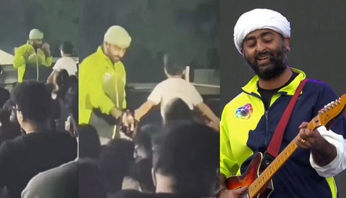 Arjit Singh was injured by a female fan during a performance Screen grab