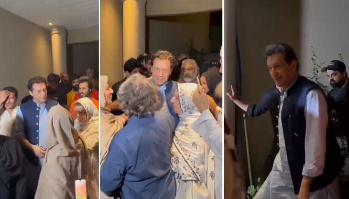 Imran Khan reached Zaman Park Lahore from Islamabad after his release Screen grab