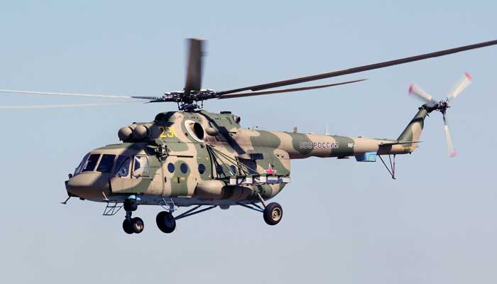 A Russian helicopter crashed in an area adjacent to Ukraine