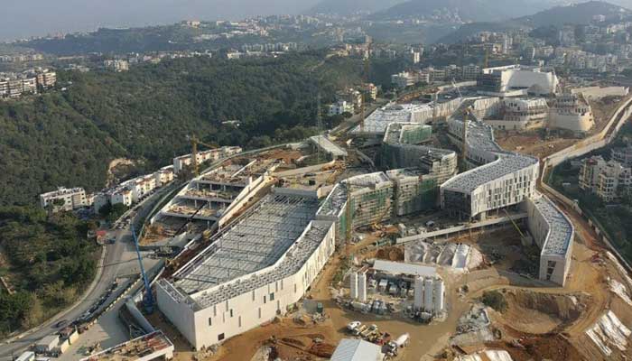 New US Embassy on 43 Acres, Concerned Citizens Aerial view of the new US Embassy complex under construction in Beirut, courtesy of Twitter