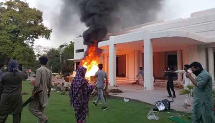 Vandalism in Jinnah House, 340 miscreants arrested Photo courtesy of Social Media