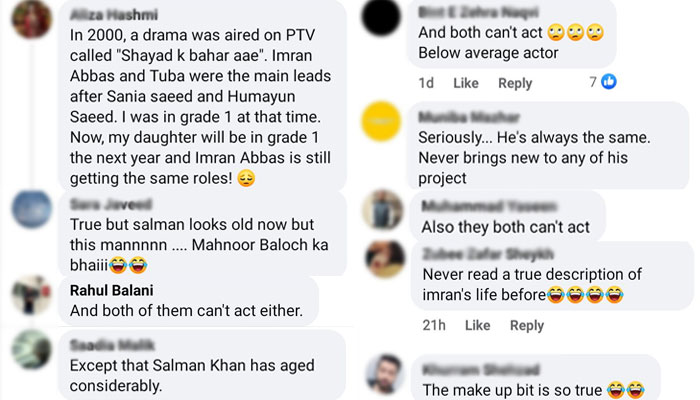 Why is Imran Abbas being compared to Salman Khan on social media?