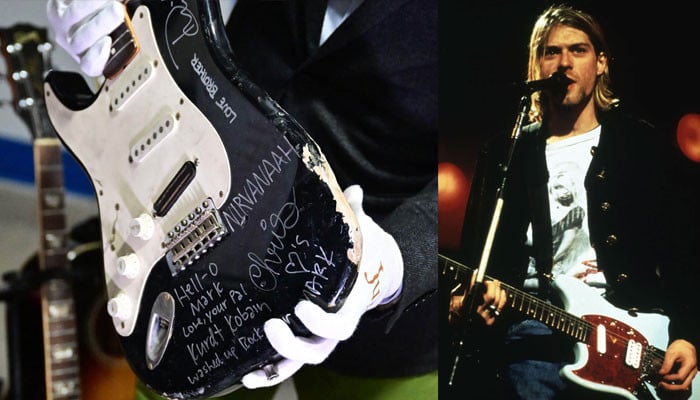 American singer Kurt Cobain's broken guitar was auctioned for 6 million dollars