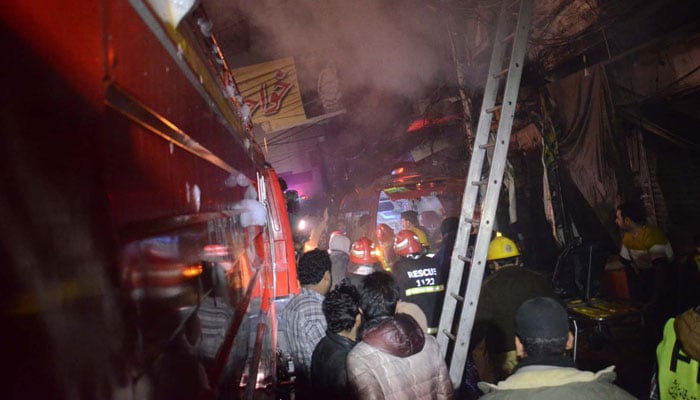 A fire broke out in a paint shop and store in Lahore File photo