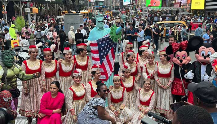 Entry of 'Mughal Azam' at New York Times Square Photos, Facebook