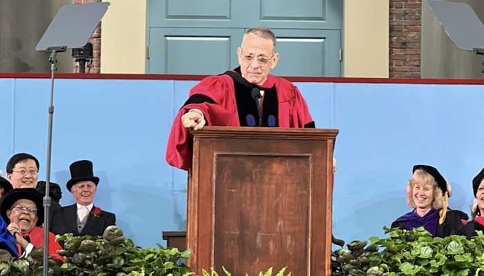 Versatile actor Tom Hanks receives an honorary degree from Harvard University