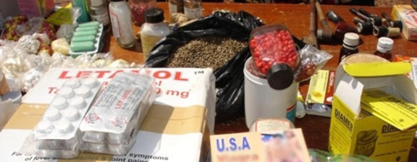 Counterfeit drugs at a market in Ouagadougou, Burkina Faso. 