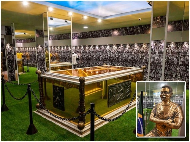 The grand mausoleum of the late footballer Pele is ready in Brazil A stadium-like setting has been made on the walls of the tomb, reports (Photo: Twitter)