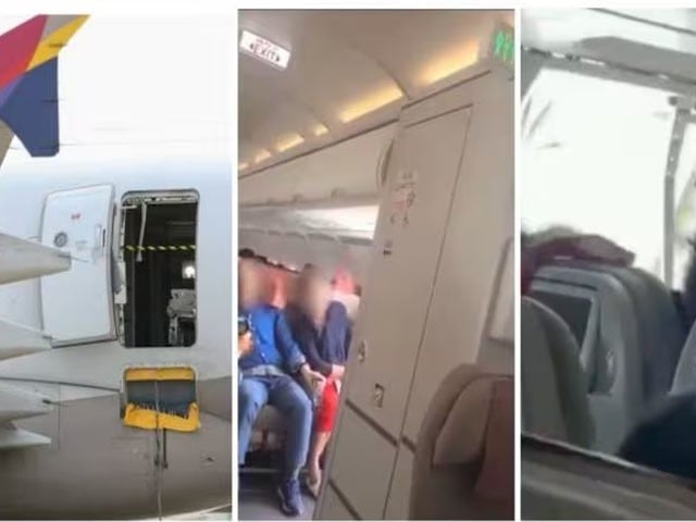 The passenger opened the emergency gate of the aircraft during the flight; The video went viral The condition of 9 children on board the plane is not stable; Photo: Video Grab